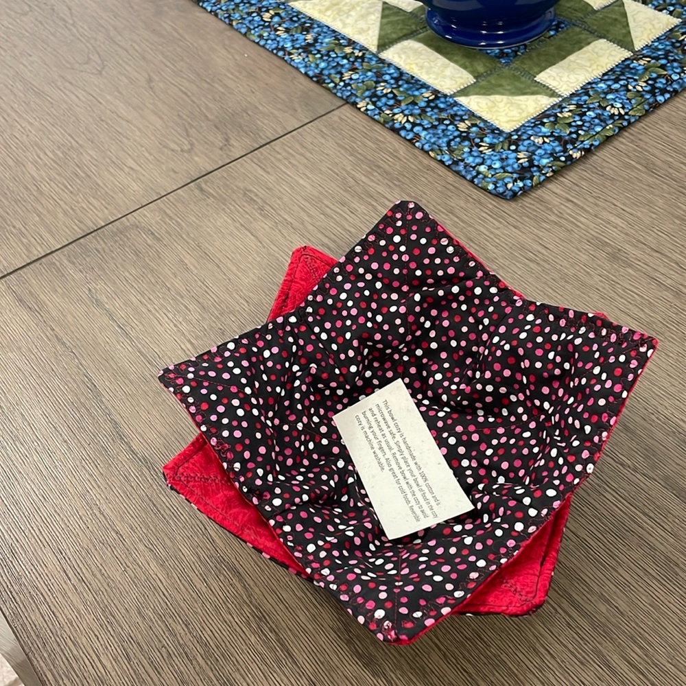 Handmade microwave bowl cozies